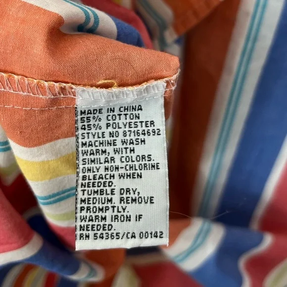 Vintage Single Stitch Striped Button Down Sz L - Picture 7 of 7